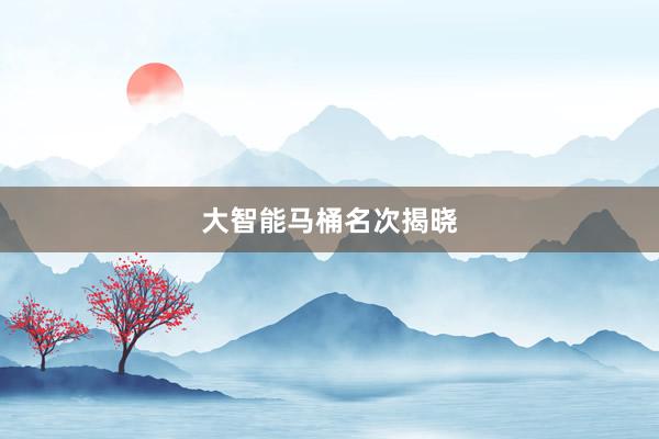 大智能马桶名次揭晓