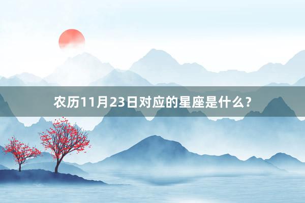 农历11月23日对应的星座是什么？