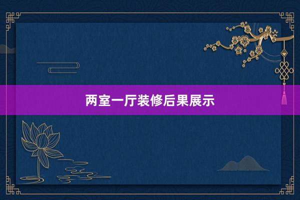 两室一厅装修后果展示